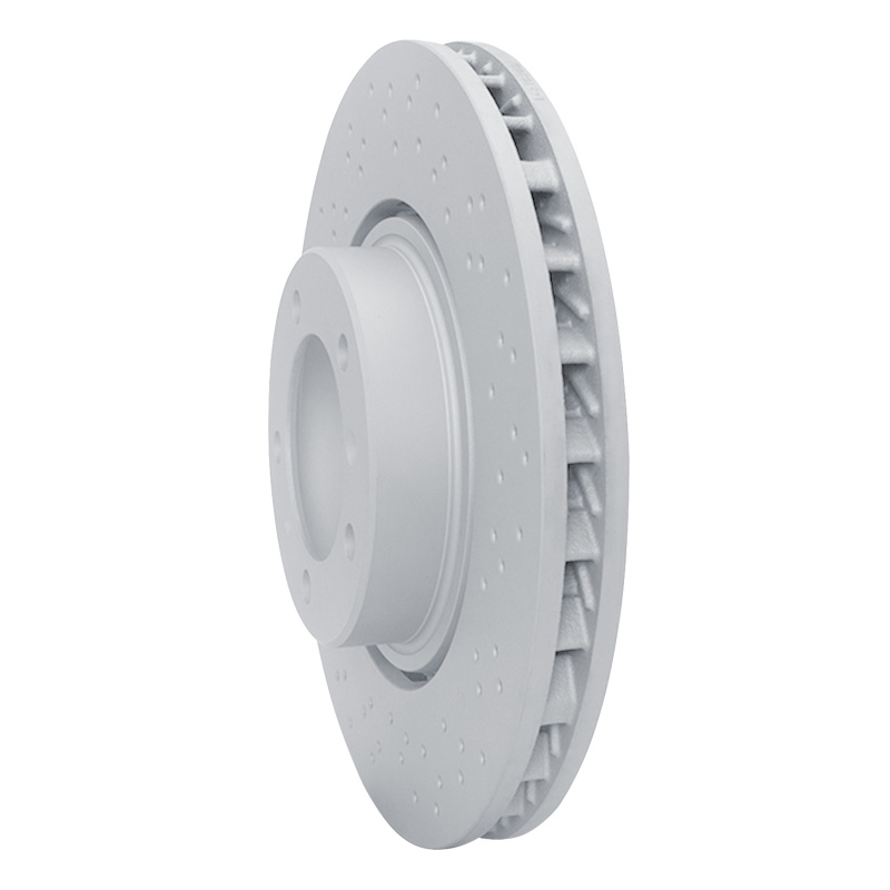 Porsche 911 Brake Rotor (1) - Left Front - R1 Concepts - Drilled Carbon Alloy GeoMET - `17-`23